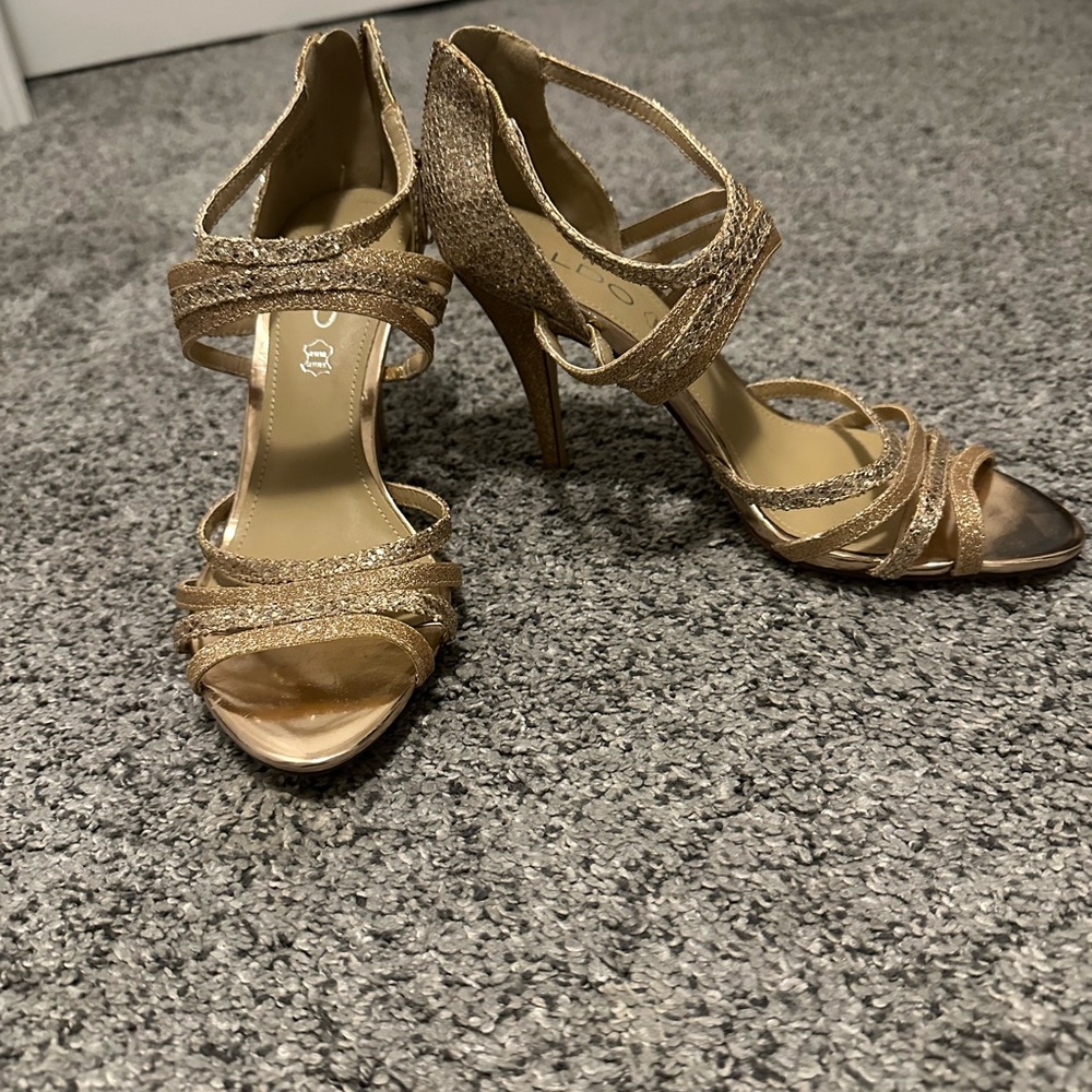 Aldo Gold Strappy High Heels